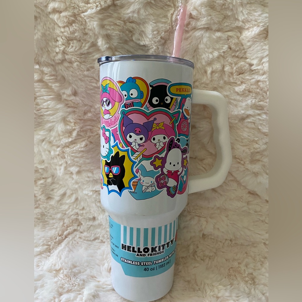 Brand New Hello Kitty ‘Stanley Style’ Tumbler with handle and straw